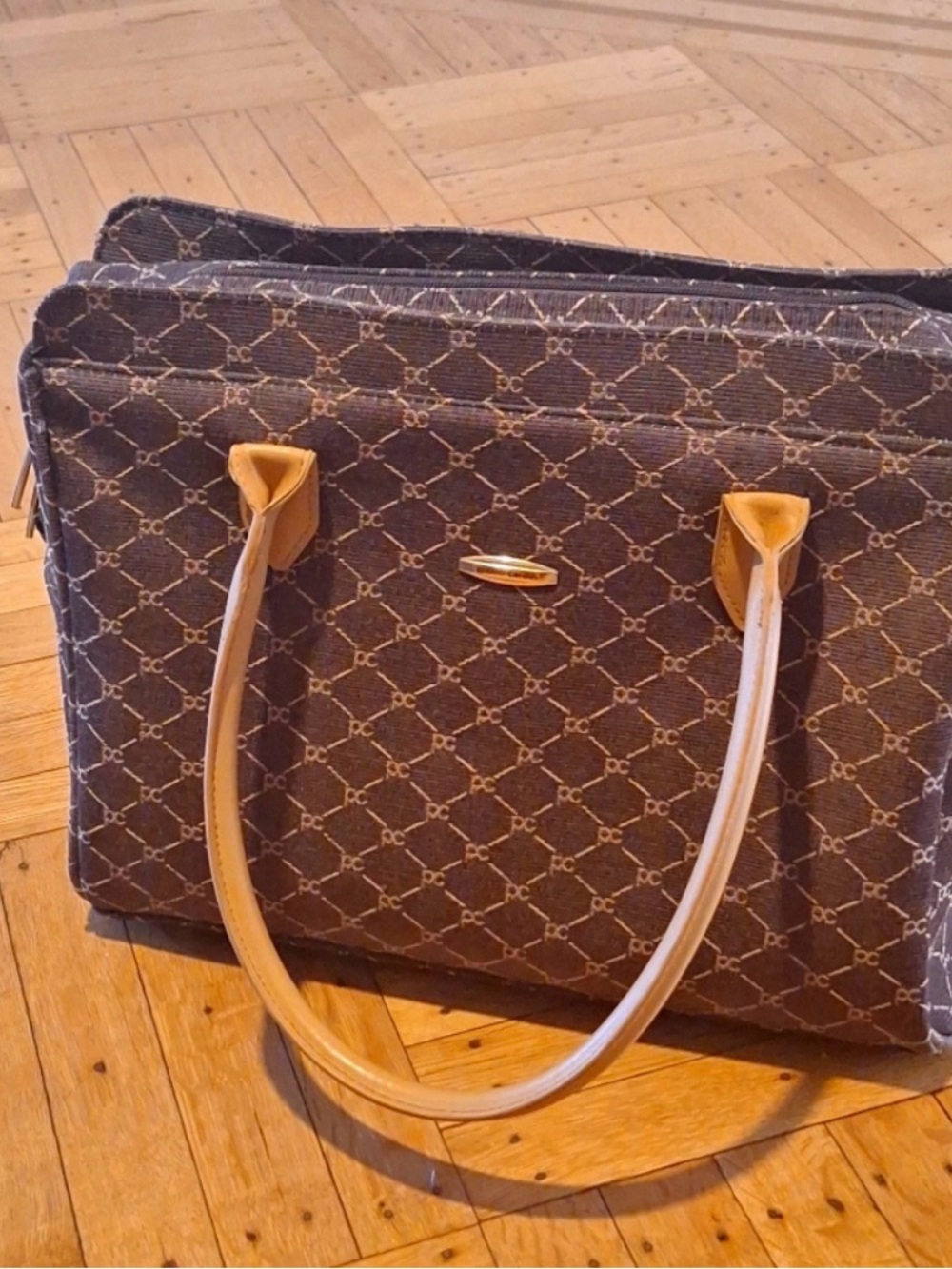 Pierre Cardin Brown & Tan Laptop Bag